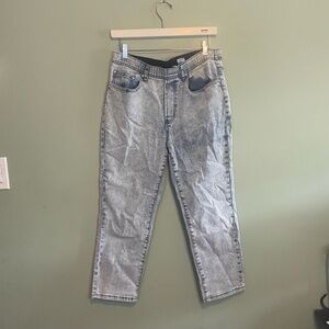 Diane Gilman‎ Womens Elastic Waist Straight Leg Stretch Casual Jeans Blue Medium